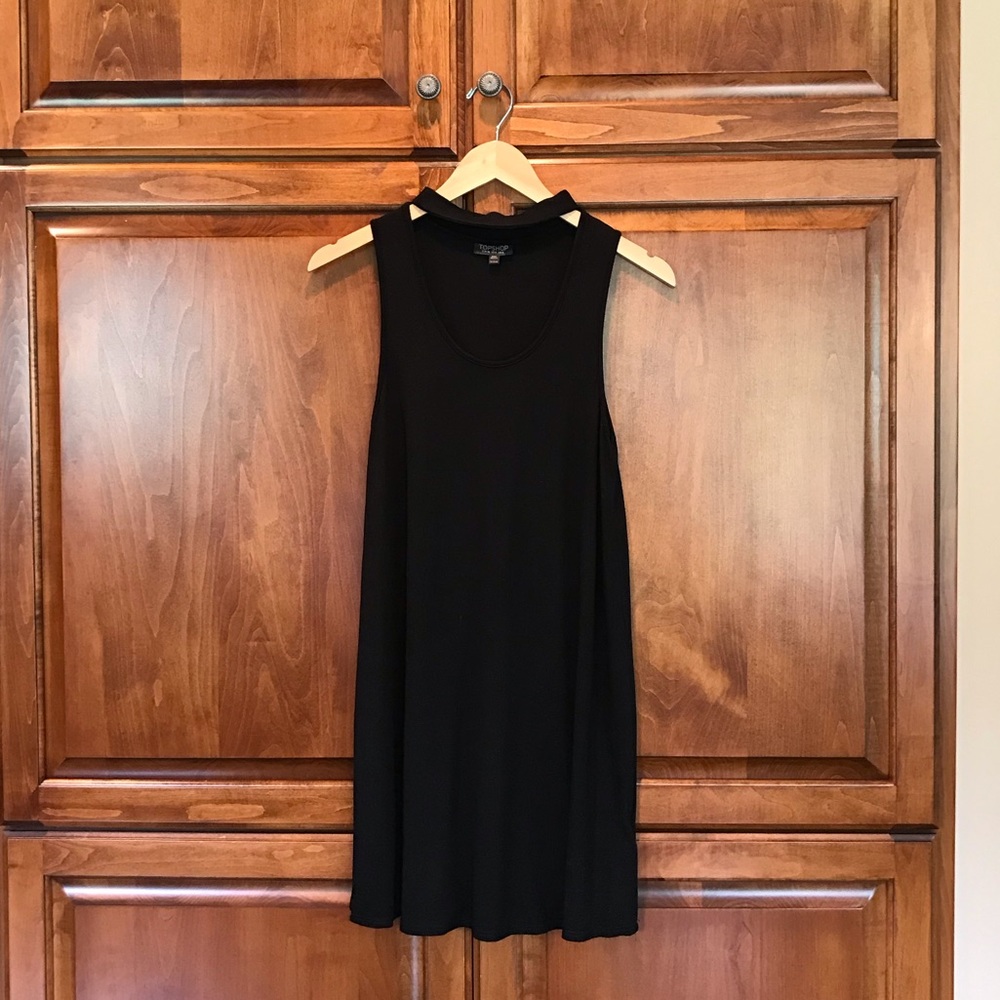 Topshop Black Mini Dress with wide keyhole opening